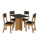 Ver imagem 1 de Mesa Talita com 4 Cadeiras Freijo/chumbo com Assento Preto - Indekes