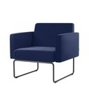 Ver imagem 1 de Poltrona Pix Assento Courino Azul Base Aco Preto - 55042