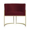 Ver imagem 4 de Kit 2 Poltrona Luana Suede Bordo Base Dourada Luxo - Fm