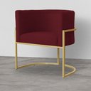 Ver imagem 7 de Kit 2 Poltrona Luana Suede Bordo Base Dourada Luxo - Fm