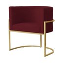 Ver imagem 3 de Kit 2 Poltrona Luana Suede Bordo Base Dourada Luxo - Fm