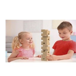 Jogo educativo torre de equilibrio blocos em madeira estilo jenga para criancas e adultos - 4