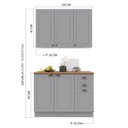 Ver imagem 4 de Cozinha 2 Peças Balcão 1,20m com Rodapé e Armário 3 Portas Titânio Fosco Amoudi