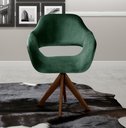 Ver imagem 4 de Poltrona Zara Base Giratória de Madeira Cor:Veludo Verde 270