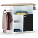 Ver imagem 1 de Multiuso Balcão Marini Tábua de Passar Roupa 1 Porta Branco/Preto - Bela Móveis