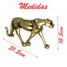 Decoração Escultura Leopardo Dourado Enfeite Sala 31,5cm - 2