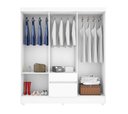Ver imagem 3 de Guarda-roupa Ecom Ii Flex 128m com Cabideiros, 2 Gavetas e Prateleiras - Branco/rosa Demóbile