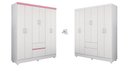 Ver imagem 2 de Guarda-roupa Ecom Ii Flex 128m com Cabideiros, 2 Gavetas e Prateleiras - Branco/rosa Demóbile
