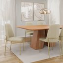 Ver imagem 6 de Conjunto 02 Cadeiras Livia Linho Gengibre Estrutura Dourada - Ssx Multicoisas