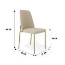 Ver imagem 7 de Conjunto 02 Cadeiras Livia Linho Gengibre Estrutura Dourada - Ssx Multicoisas