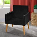 Ver imagem 2 de Poltrona Decorativa Nina Suede Preto para Recepção