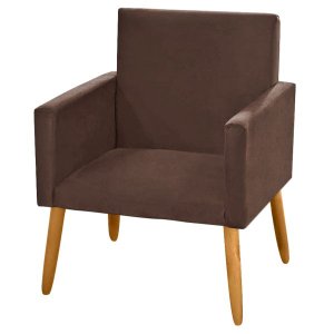 Poltrona Decorativa Nina marrom claro para penteadeira