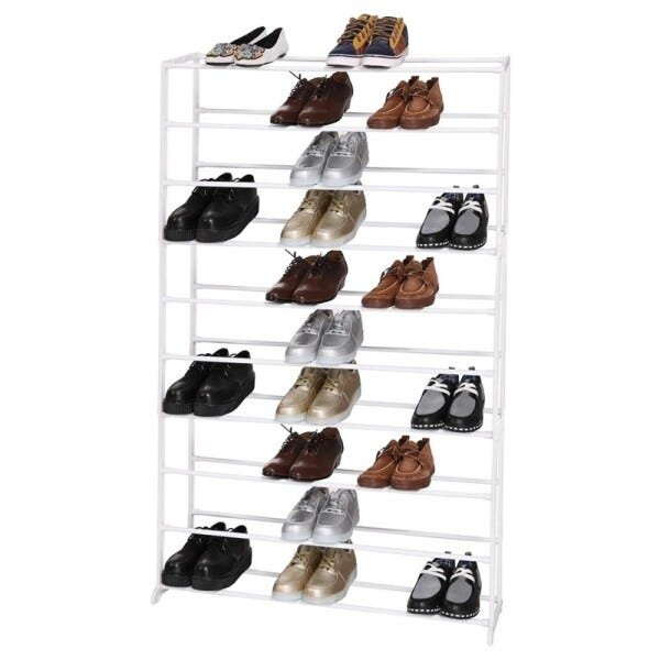 Sapateira estante organizadora para 50 pares de sapatos calcados 10 prateleiras em metal - 5