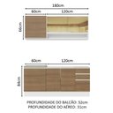 Ver imagem 4 de Armário de Cozinha Compacta 180cm Branco Rustic Glamy Madesa 06