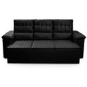 Ver imagem 4 de Sofá Retrátil Reclinável 4 Lugares com Molas 2,30m Quantum Suede Velut Preto - King House