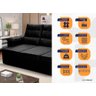 Sofá Retrátil Reclinável 4 Lugares com Molas 2,30m Quantum Suede Velut Preto - King House - 2