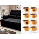 Ver imagem 2 de Sofá Retrátil Reclinável 4 Lugares com Molas 2,30m Quantum Suede Velut Preto - King House