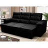 Sofá Retrátil Reclinável 4 Lugares com Molas 2,30m Quantum Suede Velut Preto - King House - 1