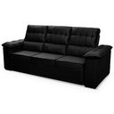 Ver mais imagens de Sofá Retrátil Reclinável 4 Lugares com Molas 2,30m Quantum Suede Velut Preto - King House
