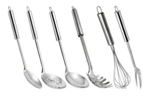 Kit Utensílios De Cozinha Inox Tuboline 06 Pçs Gourmet Mix - INOX - 2