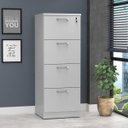 Ver imagem 1 de Armário Arquivo 4 Gavetas Pastas Suspensas Cinza Claro