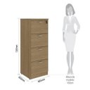 Ver imagem 2 de Armário Arquivo 4 Gavetas Pastas Suspensas Marrom Madeira