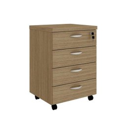 Gaveteiro Escritório Home Office 4 Gavetas Marrom Madeira - 3