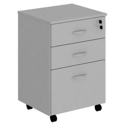 Gaveteiro Baixo Escritório 3 Gavetas Tranca 4 Rodinhas Cinza - 3 Gaveteiro Baixo Escritório 3 Gavetas Tranca 4 Rodinhas Cinza - 3