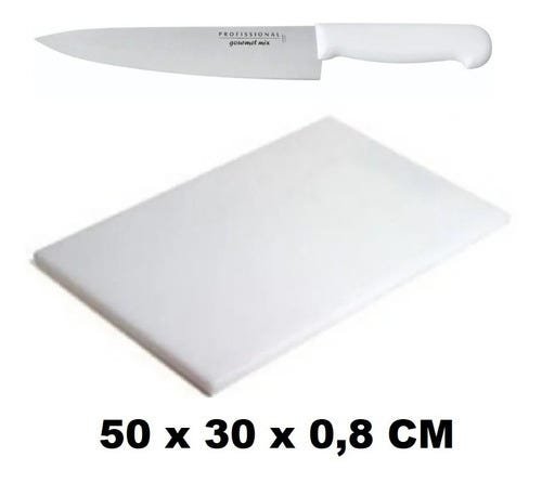 Kit 2 Facas Chef Profissional Nº10 + 2 Tabuas Branca De Corte Carne ...