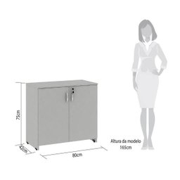 Balcão para Escritório Armário com Chave Web Office Cinza - 5