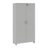 Armário Escritório 3 Prateleiras 2 Portas Cinza Liso - 5