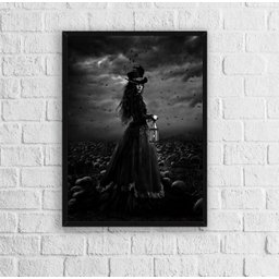 Quadro Decorativo Pombagira Maria Quitéria 33x24cm:Madeira preta - 2