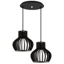 Ver imagem 1 de Luminária Pendente Duplo Madeira Circus 15cm Cr Soquete E27 Preto