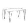Mesa de Jantar Industrial Retangular Clips Amêndoa 135x75 de Ferro Preto - 3