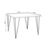 Mesa de Jantar Industrial Quadrada Clips Branca 90cm de Ferro Preto - 3