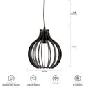 Ver imagem 3 de Luminária Pendente Duplo Madeira Bali 20cm Cr Soquete E27 Preto