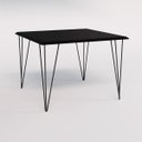 Ver imagem 1 de Mesa de Jantar Industrial Quadrada Clips Preta 90cm de Ferro Preto