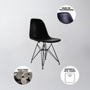 Ver imagem 3 de Conjunto Mesa de Jantar Industrial Clips Amêndoa 135x75 com 6 Cadeiras Eiffel Pretas de Ferro Preto