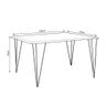 Conjunto Mesa de Jantar Industrial Clips Amêndoa 135x75 com 6 Cadeiras Eiffel Pretas de Ferro Preto - 4