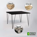 Ver imagem 2 de Conjunto Mesa de Jantar Industrial Clips Preta 120x75 com 4 Cadeiras Eiffel Brancas de Ferro Preto