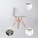 Ver imagem 3 de Conjunto Mesa de Jantar Industrial Clips Branca 135x75 6 Cadeiras Eiffel Bracas de Ferro Cobre