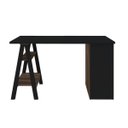 Ver imagem 5 de Mesa Escrivaninha Retrô 5 Gavetas e Cavalete Artany Spirit Ii Preto/ipê