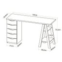 Ver imagem 7 de Mesa Escrivaninha Retrô 5 Gavetas e Cavalete Artany Spirit Ii Preto/ipê