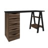 Mesa Escrivaninha Retrô 5 Gavetas e Cavalete Artany Spirit Ii Preto/ipê - 4