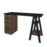 Mesa Escrivaninha Retrô 5 Gavetas e Cavalete Artany Spirit Ii Preto/ipê - 3