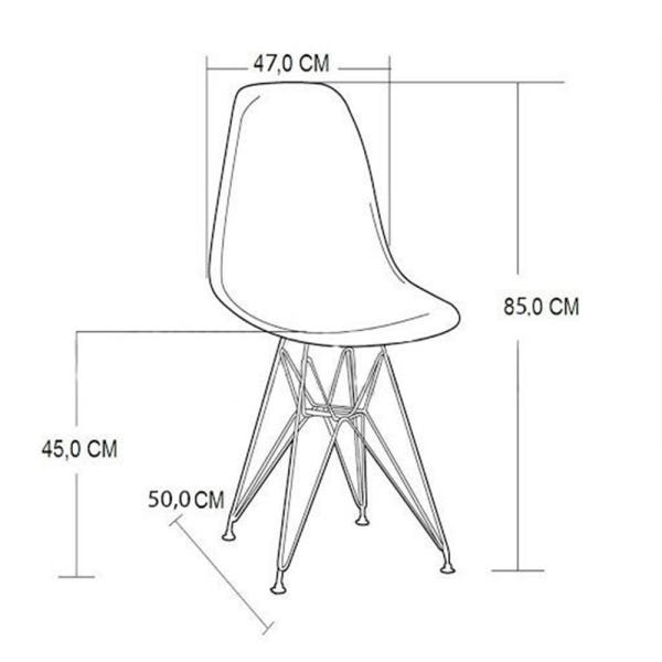 Conjunto Mesa de Jantar Industrial Clips Amêndoa 120x75 com 4 Cadeiras Eiffel Pretas de Ferro Preto - 5