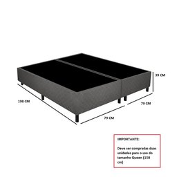 Base Box Unitária para Conjunto Queen 79x198x27cm New York Gazin - 2