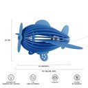 Ver imagem 3 de Luminária Abajur Madeira Avião Teco Teco Infantil E27 Azul Escuro