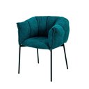 Ver imagem 2 de Kit 2 Cadeiras Joy Rivatti 63 Cm (largura) Estofado em Tecido Azul Entardecer e Base em Aço Preto