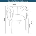 Ver imagem 6 de Kit 2 Cadeiras Joy Rivatti 63 Cm (largura) Estofado em Tecido Azul Entardecer e Base em Aço Preto